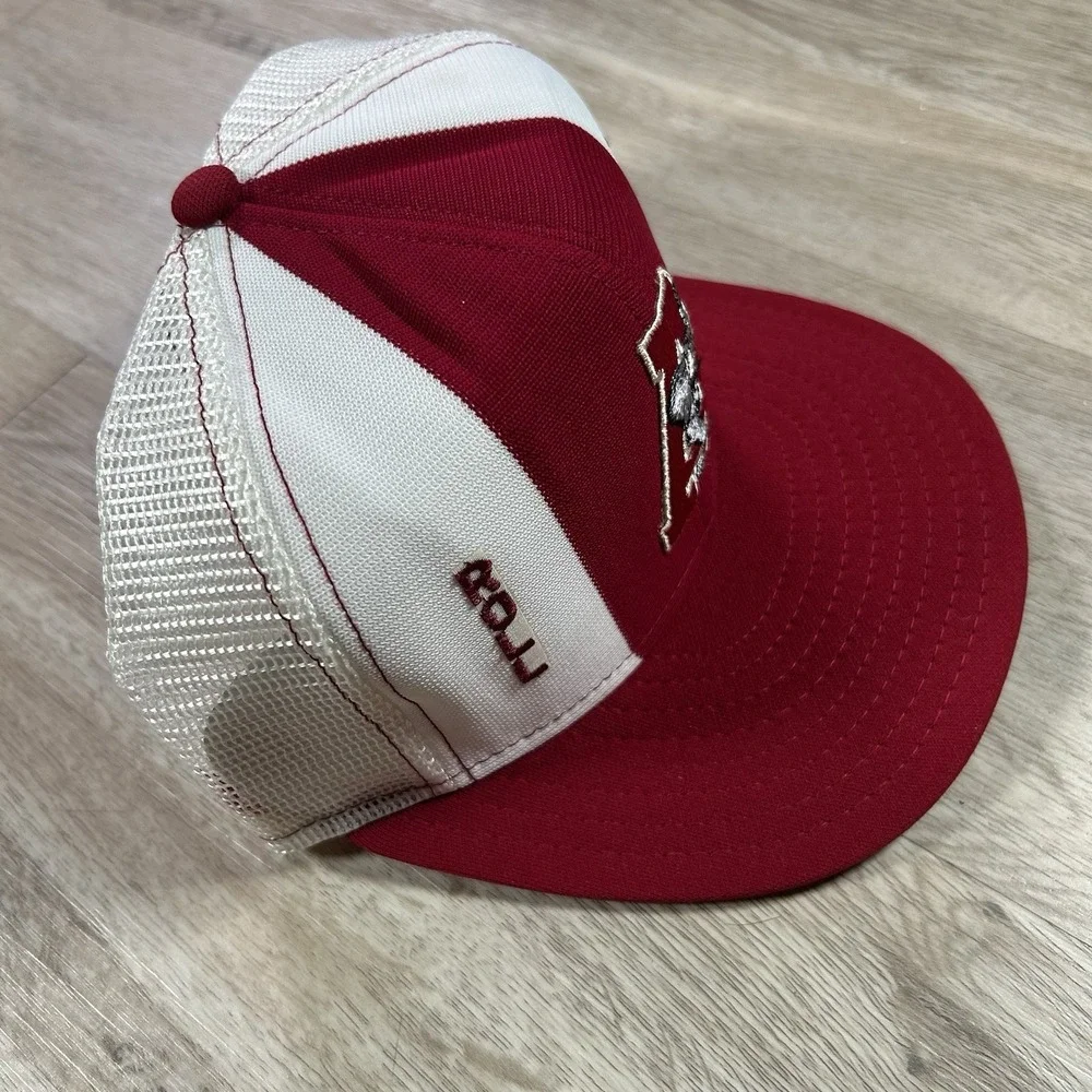VTG 80s Alabama Crimson Tide Snapback Hat College AJD Red White Trucker Cap USA